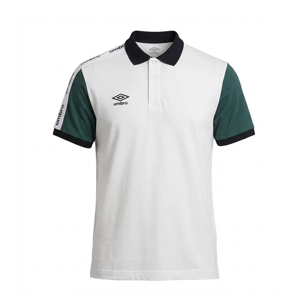 umbro men polo ss white green-100 - UAA241M011-100
